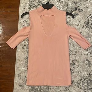 Express Pink Shoulder cutout top